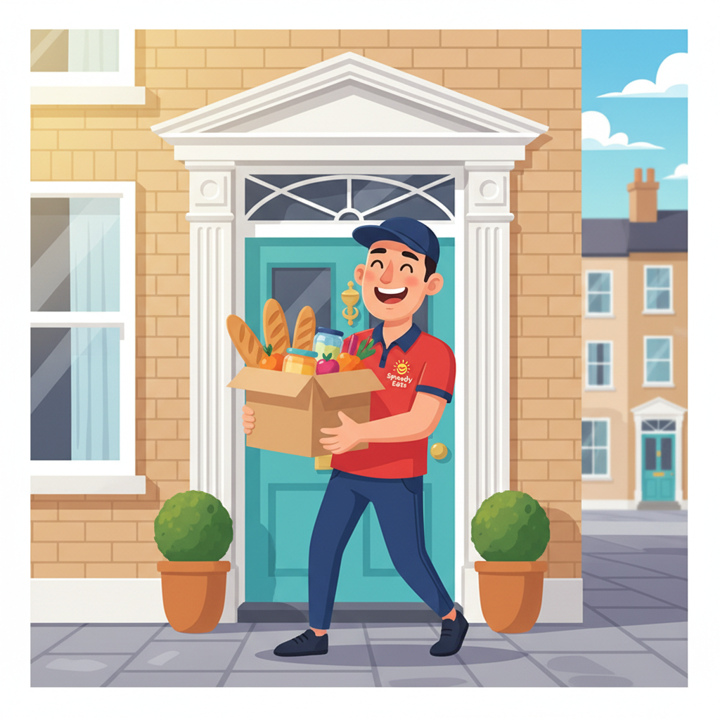 Food Delivery Cartoon