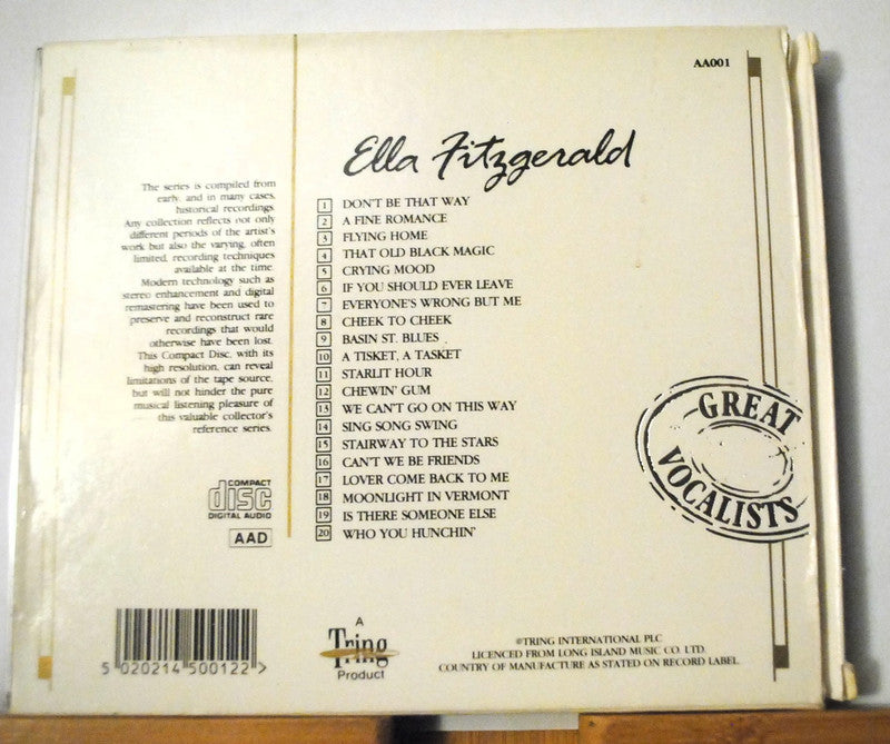 Ella Fitzgerald – 20 Reflective Recordings | Essential Jazz Collection CD | Preloved