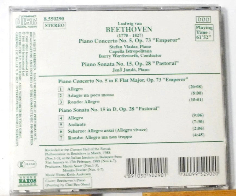 Jando/Vladar/Wordsworth/+ Piano Concerto No. 5 & Piano Sonata No. 15