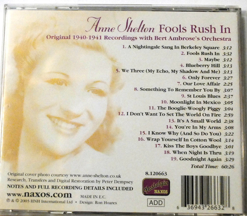 Anne Shelton Fools Rush In: The Early Years 1940 - 1941