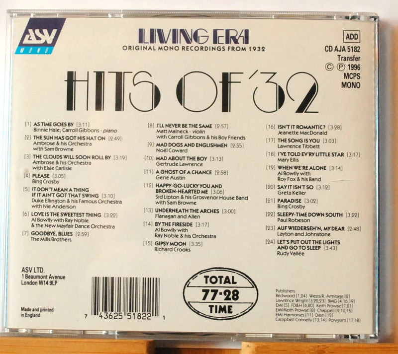 Hits of '32 - Various Artists (ASV Living Era 1996)