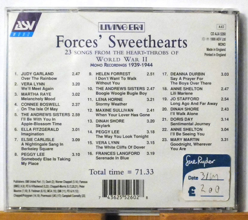 Forces' Sweethearts by Various Artists (CD, 1999)