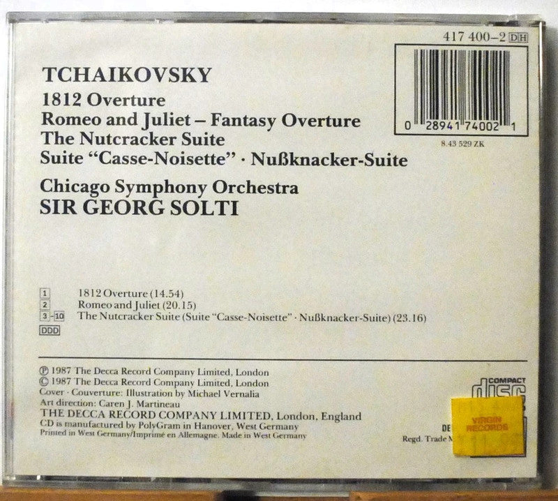 Tchaikovsky: 1812, Romeo & Juliet, Nutcracker. Chicago SO Solti. 1 CD 1987 Decca