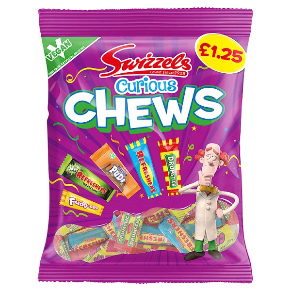 Swizzels Curious Chews 12 x 135g PMP - Vegan Mixed Chews Case
