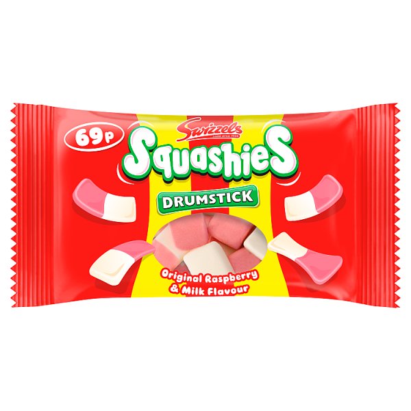 Swizzels Squashies Original Raspberry & Milk - Case of 30 x 60g