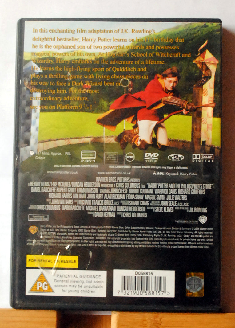 Harry Potter and the Philosopher's Stone DVD (2005) Daniel Radcliffe, Columbus