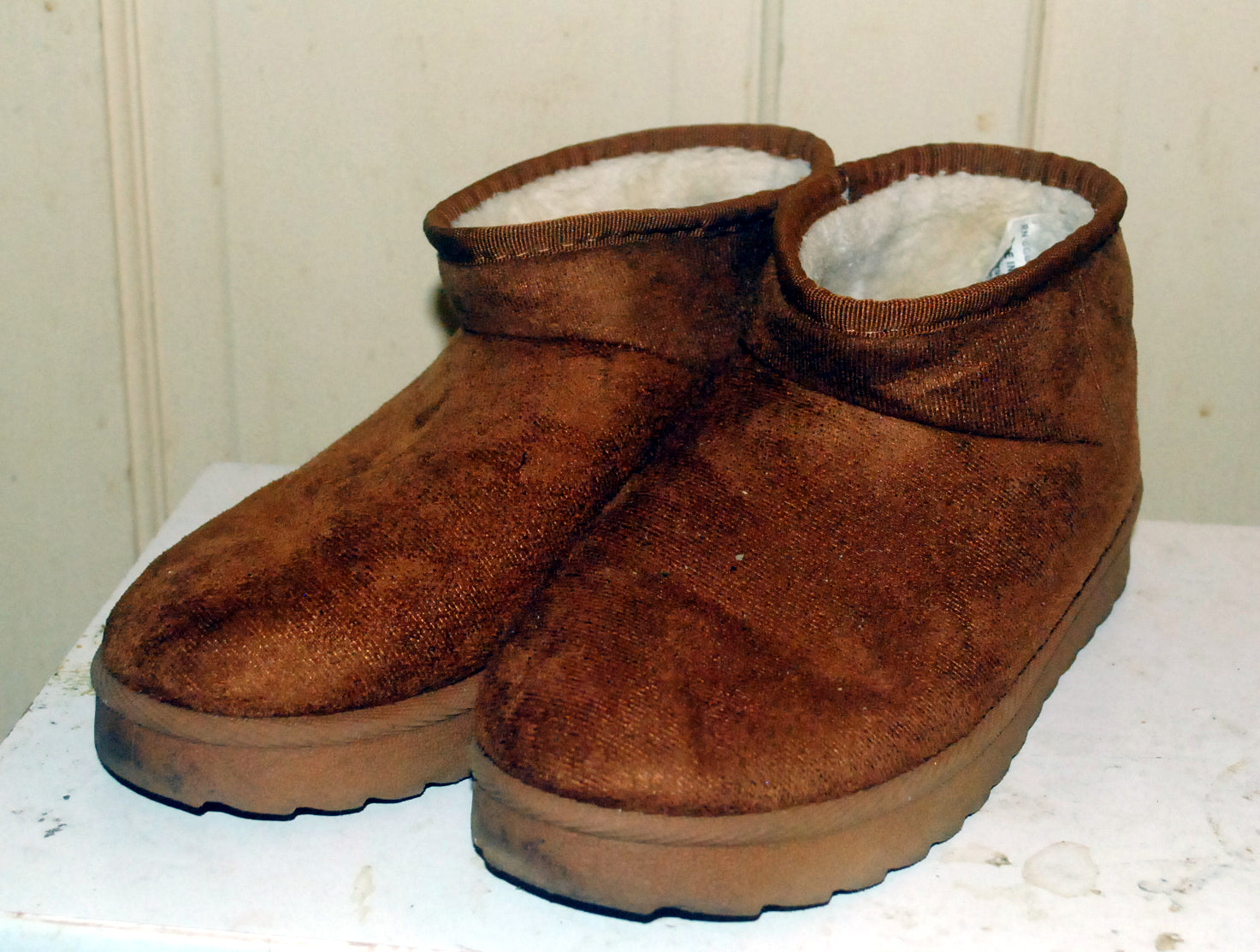 Woman's Faux Leather Boots - UK Size 4.5 / EU 37 - Brown