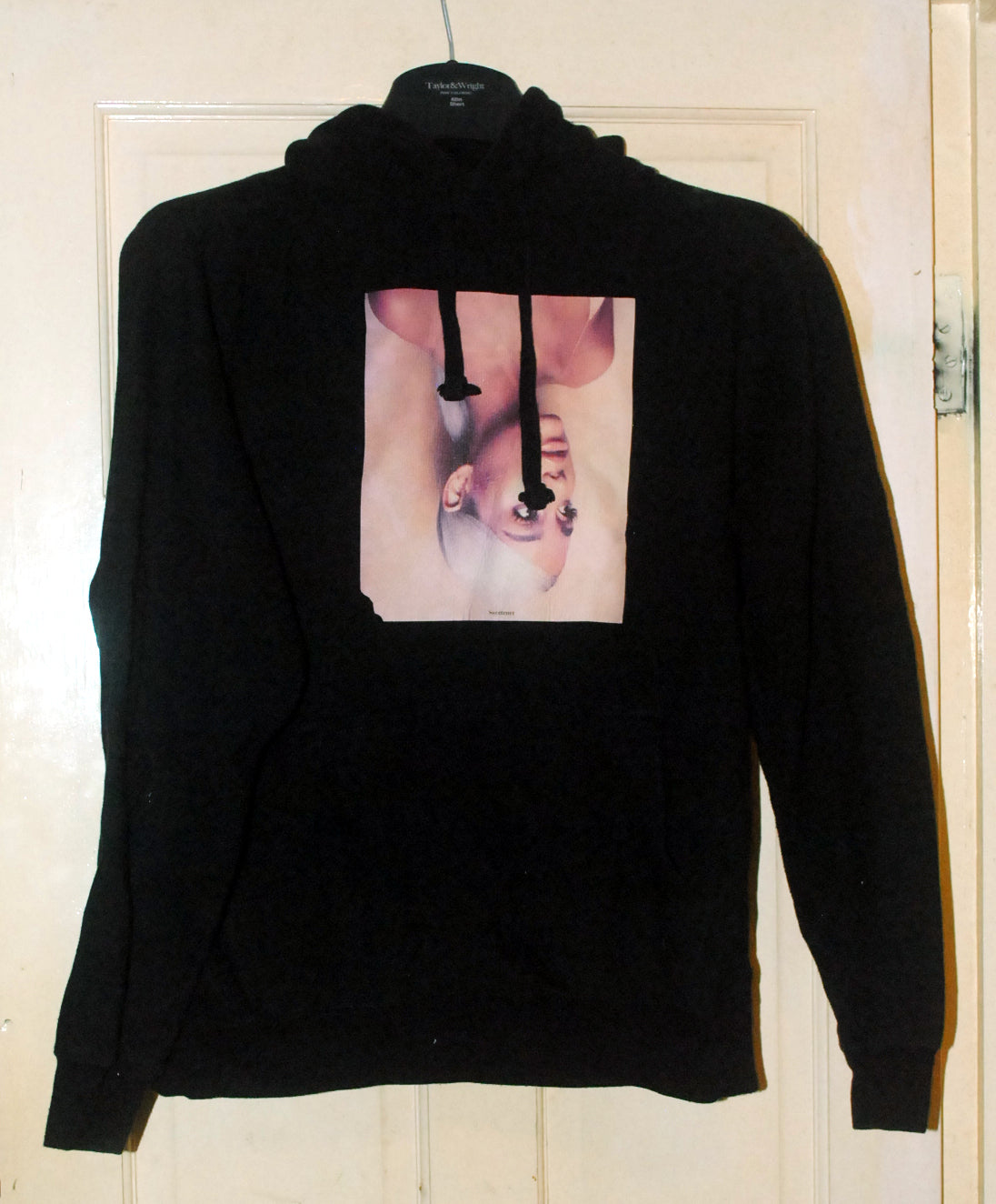 Taq Sports Hoodie - Size Small - Black 'Upside Down Pink Lady'