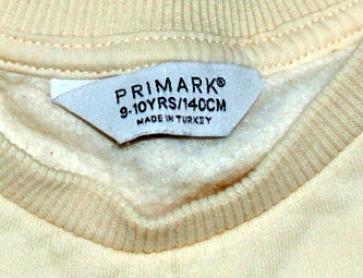 Primark Kids Sweatshirt - Age 10 Years - Cream 'Rhode Island Sports Club Elite Division'