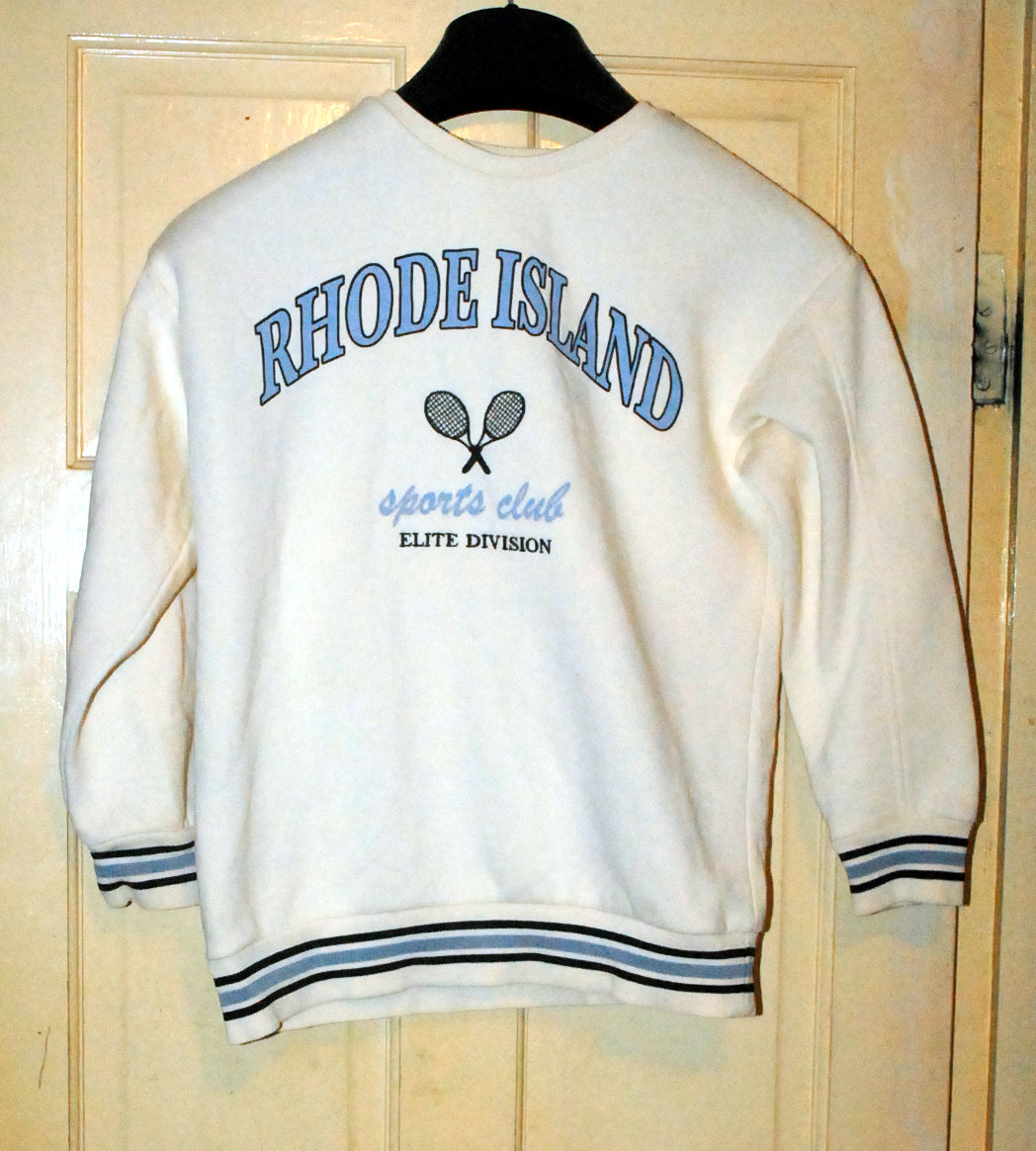 Primark Kids Sweatshirt - Age 10 Years - Cream 'Rhode Island Sports Club Elite Division'