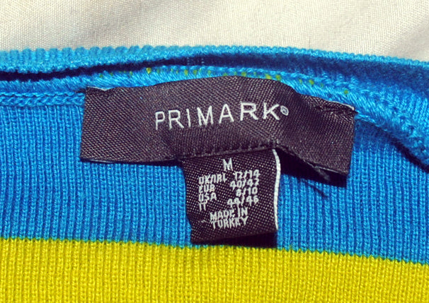 Primark Woman's Top - UK Size 12 - Blue & Green Short Sleeve