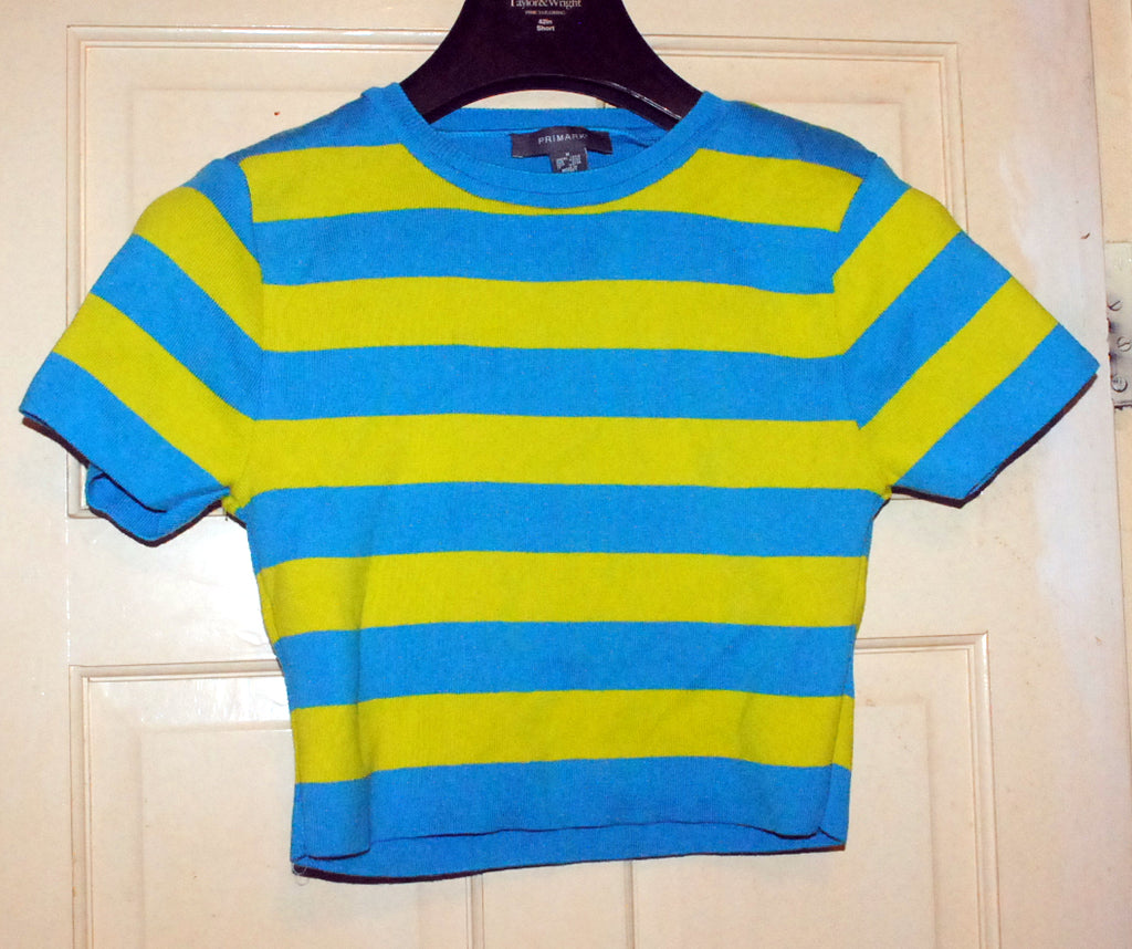 Primark Woman's Top - UK Size 12 - Blue & Green Short Sleeve