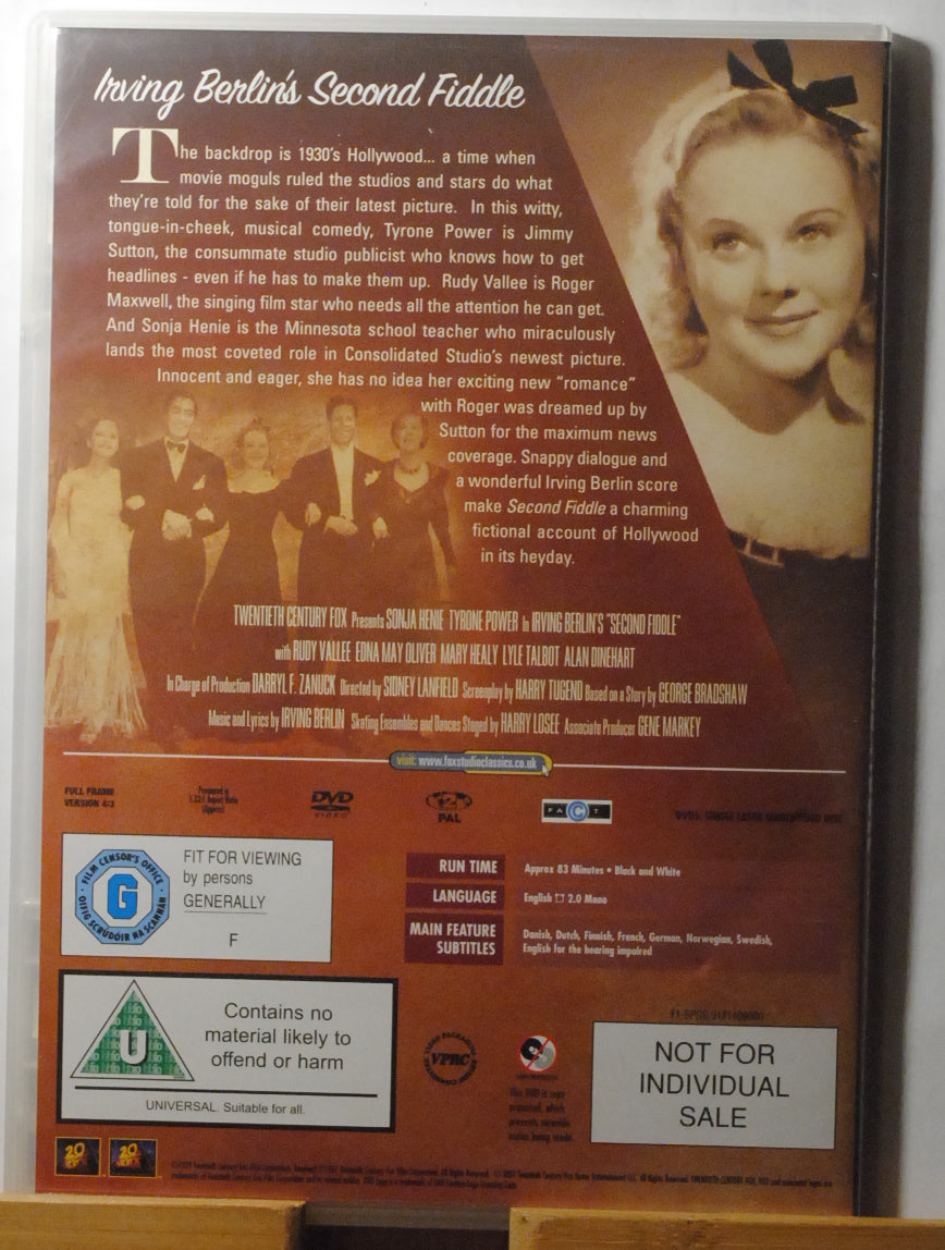 Second Fiddle DVD (2007) Sonja Henie, Lanfield (DIR) cert U