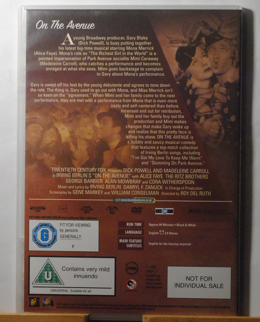 On the Avenue DVD (2007) Dick Powell, del Ruth (DIR) cert U