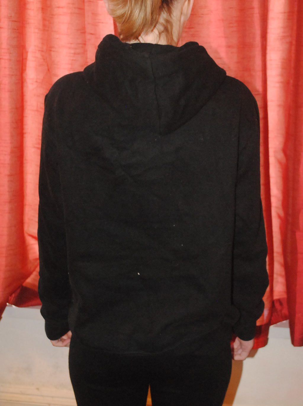 Taq Sports Hoodie - Size Small - Black 'Upside Down Pink Lady'