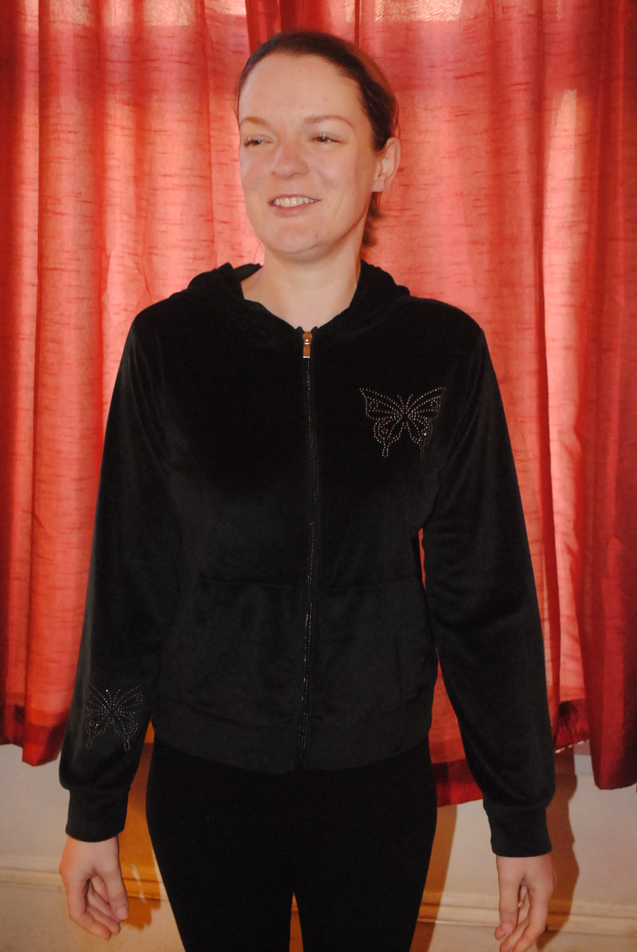 Primark Kids Tracksuit Set - Age 13 Years - Black with Studded Detail (Top & Trousers)