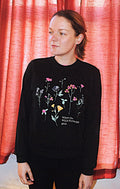 H&M Girls Sweatshirt - Age 11-12 Years - Black 'Where the Wild Flowers Grow'