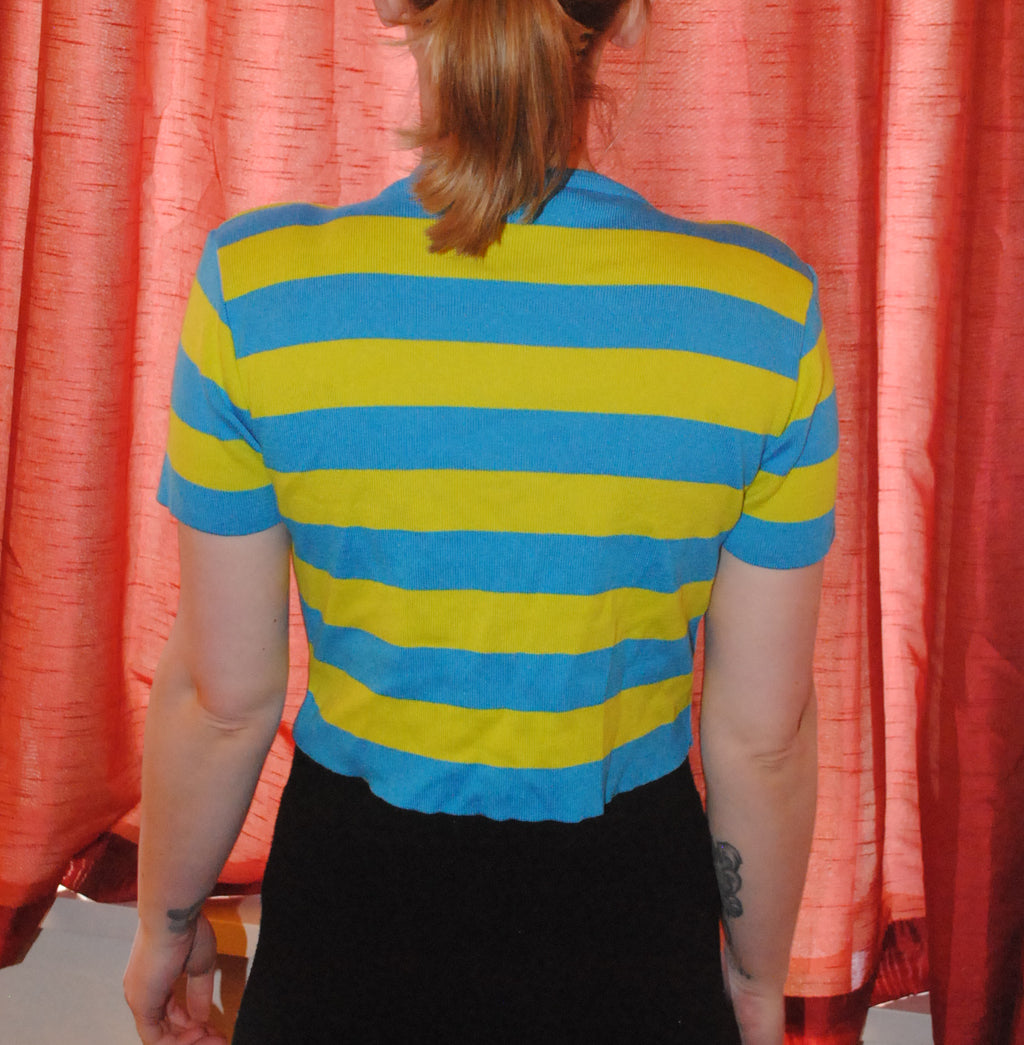 Primark Woman's Top - UK Size 12 - Blue & Green Short Sleeve