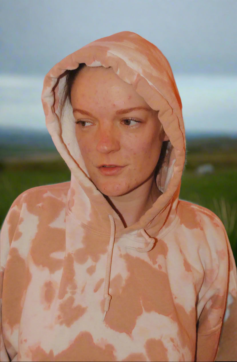 Gildan Hoodie - XL - White, Cream & Pink