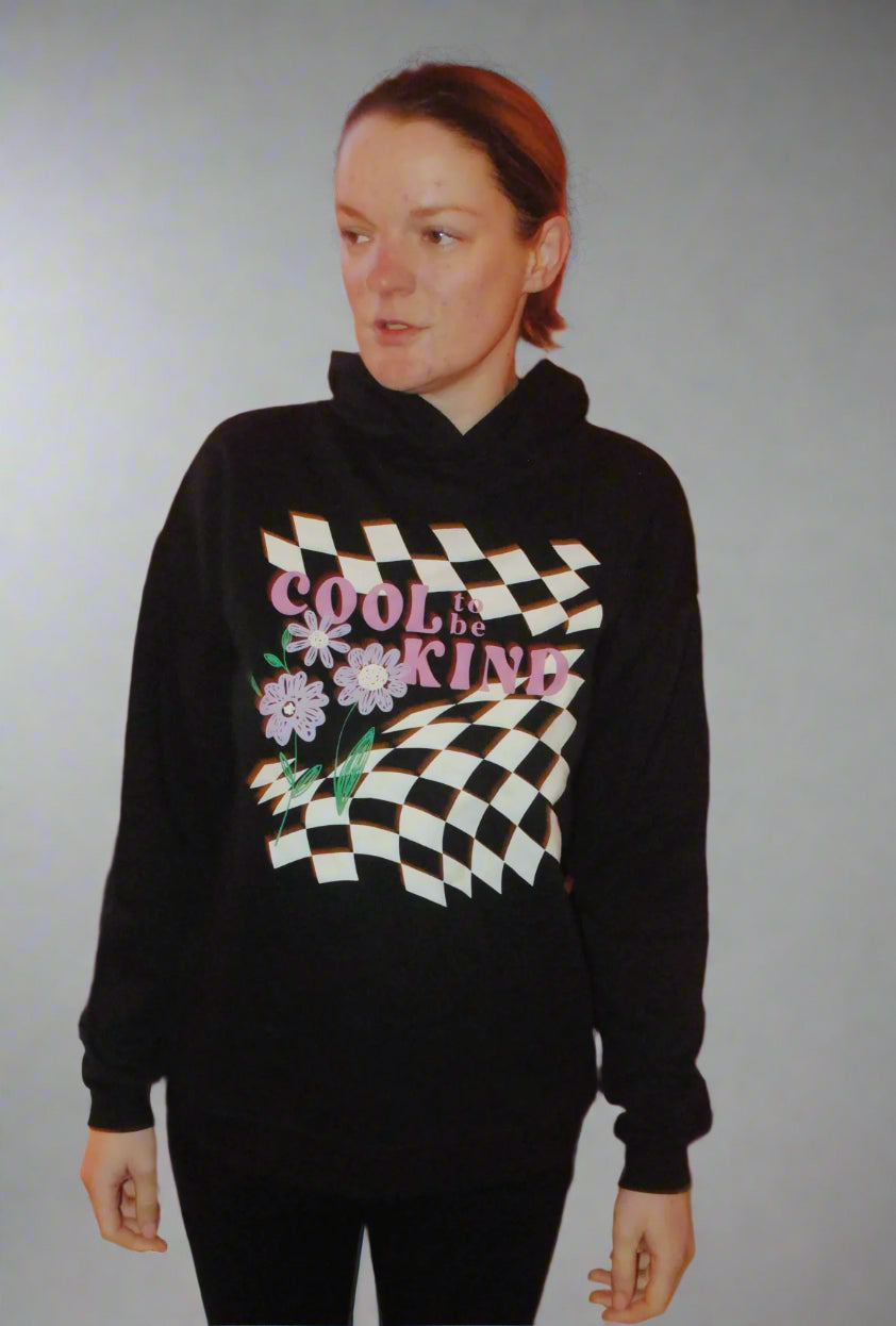Primark Kids Hoodie - Age 13 Years - Cool to Be Kind - Black & Pink