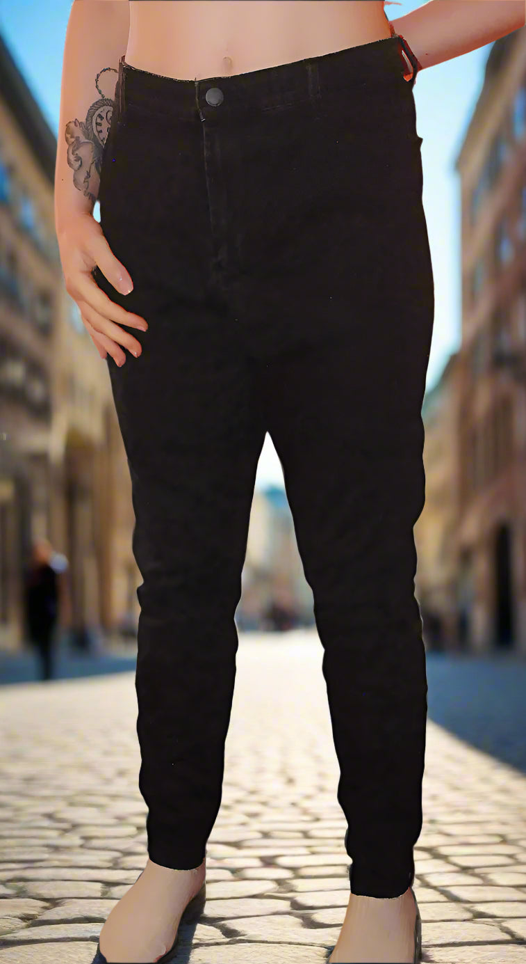 Denim Co Regular Trousers - UK 16 - Black