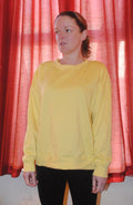 Primark Sweatshirt - UK 14 - Yellow Long Sleeve Crew Neck