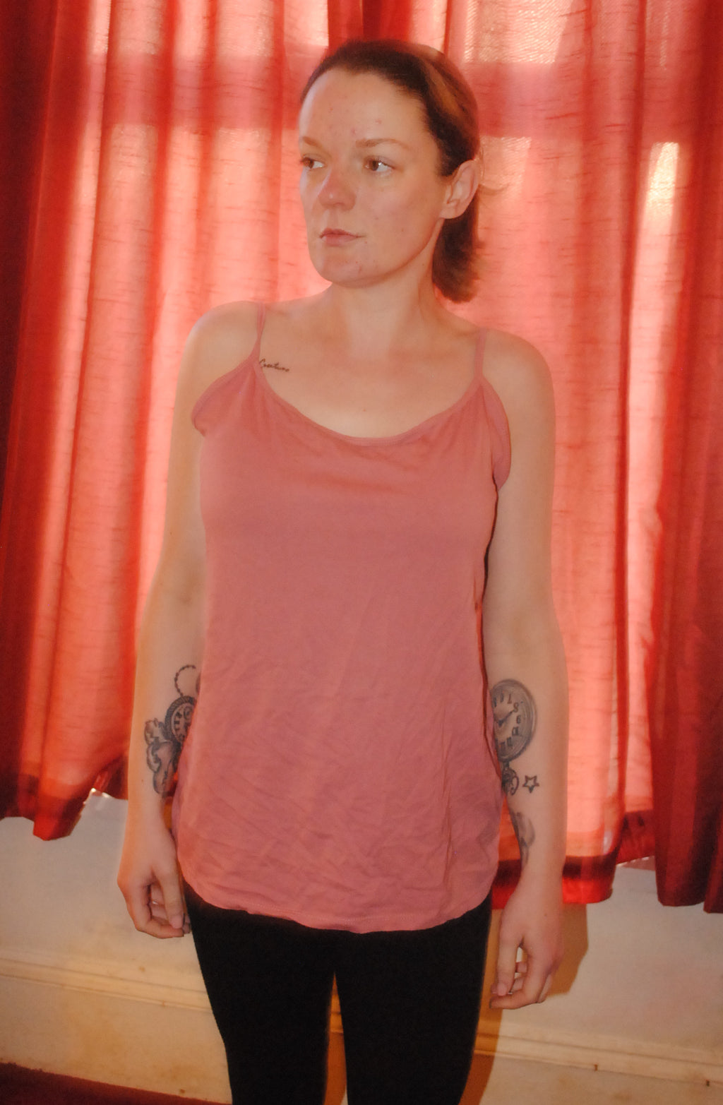 Primark Sleeveless Cami Top - UK 20 - Burgundy Plain