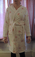 F&F Girls Bathrobe - Age 11-12 Years - White & Pink Star Pattern