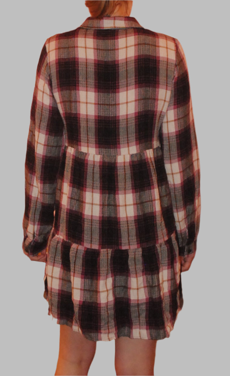 Primark Girls Long Sleeve Dress - Age 12-13 Years - Red, Black & White