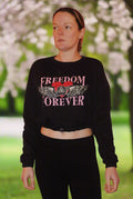 New Look Girls Crop Sweatshirt - Age 12-13 Years - Black 'Freedom Forever'