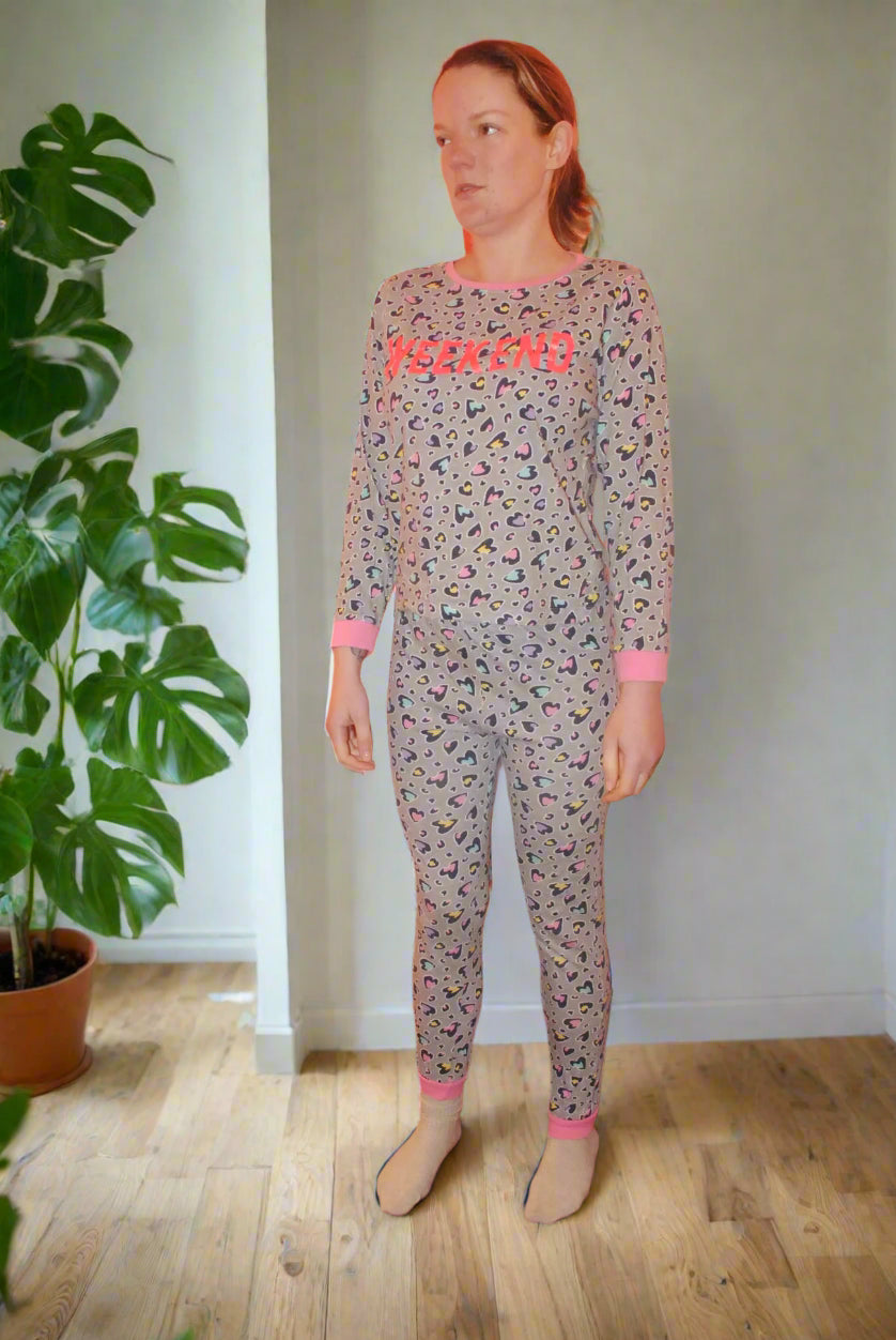 Girl’s Pyjamas B&M Kids Grey/Pink 11-12 Yrs Graphic Pattern