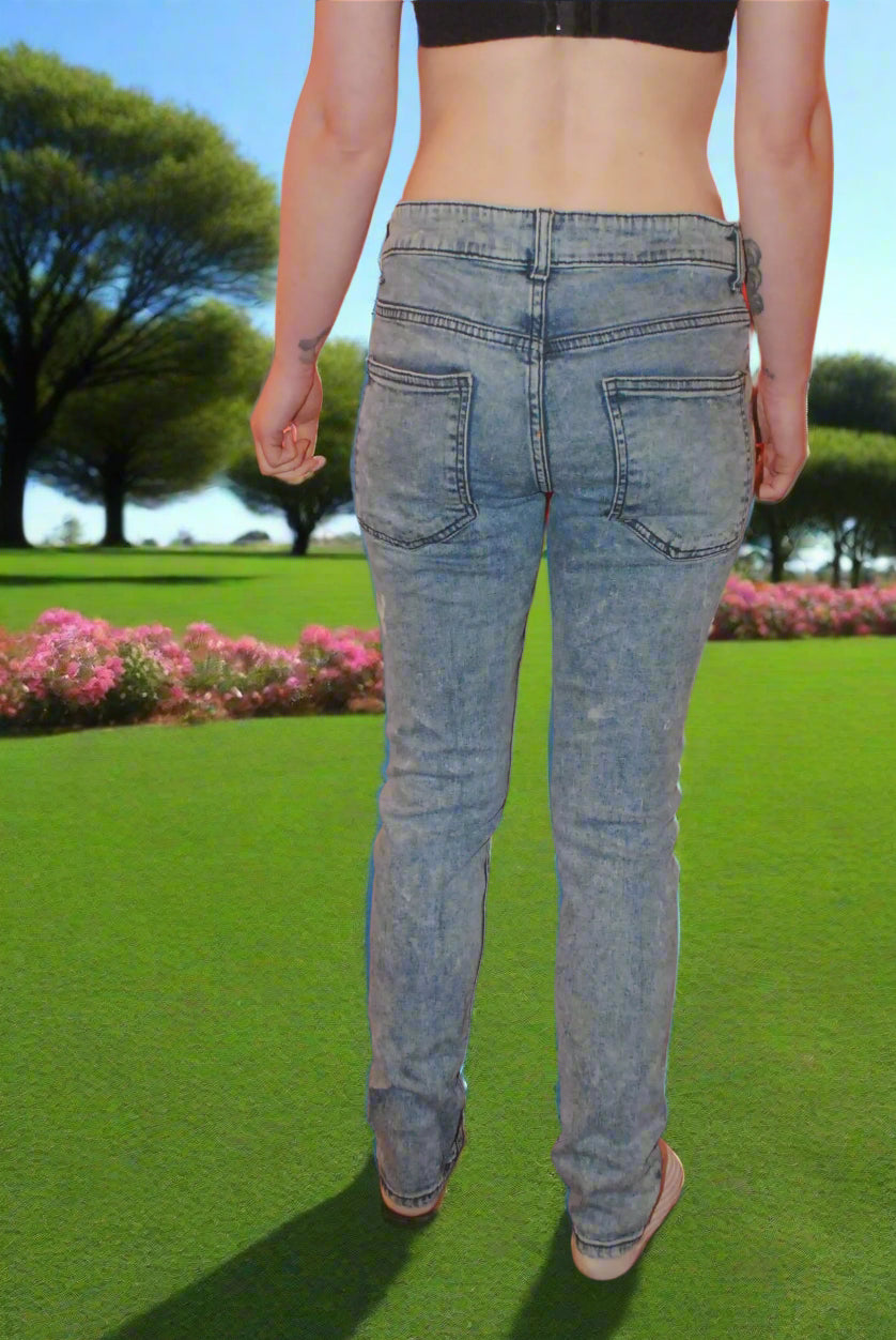 Woman’s Jeans Denim & Co Blue L30 W30 Solid Pattern