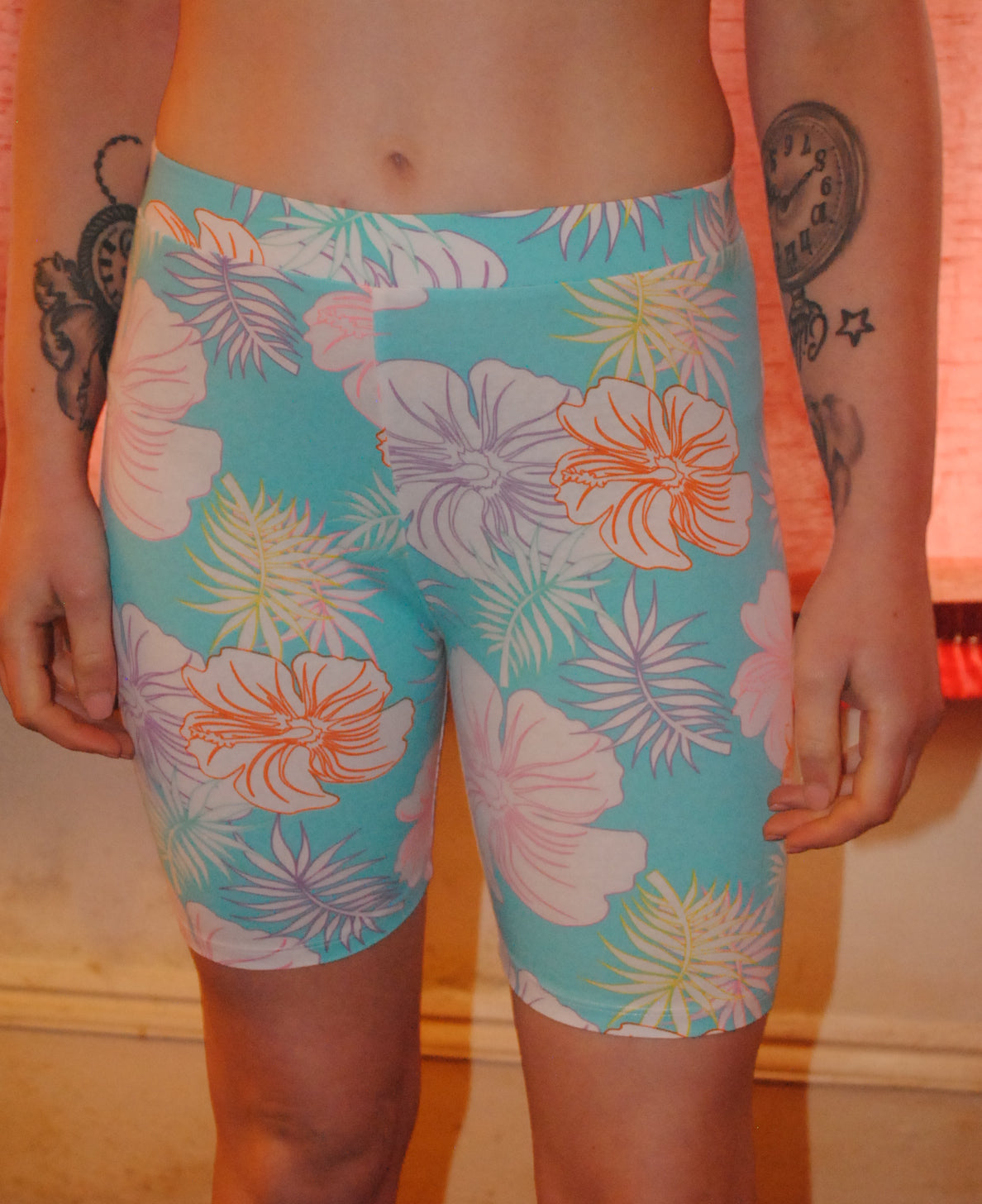 Pep&Co Girls Shorts - Age 12-13 Years - Blue, White & Pink Floral (New with Tags)