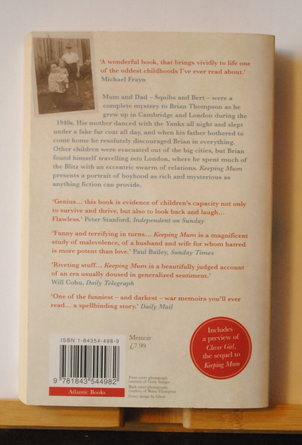 Keeping Mum: A Wartime Childhood by Thompson, Brian Paperback