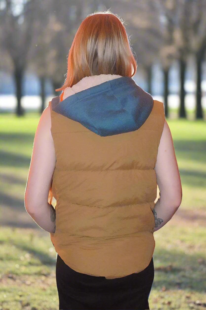 Girls Gillet Next Brown/Dark Blue 12 Ys Solid Pattern