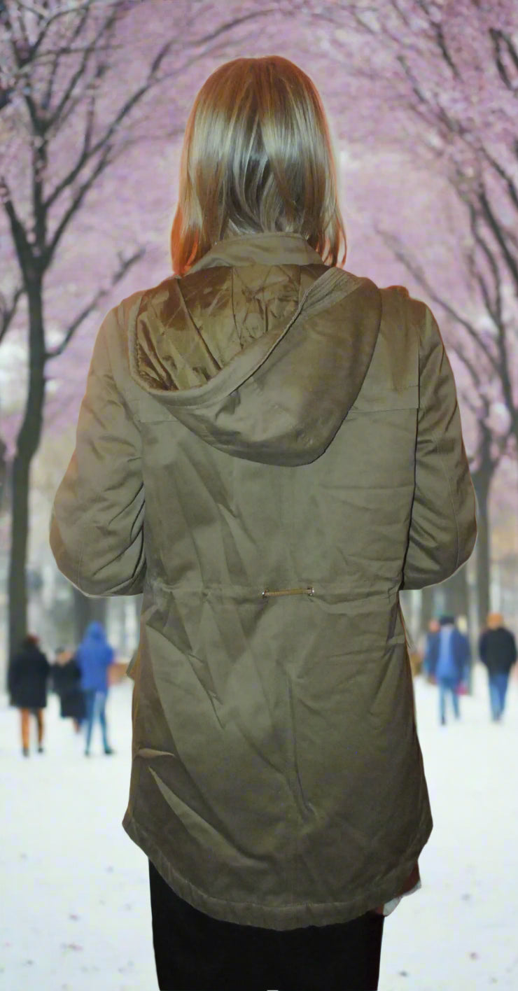 Woman’s Coat Divided Brown 8UK Solid Pattern