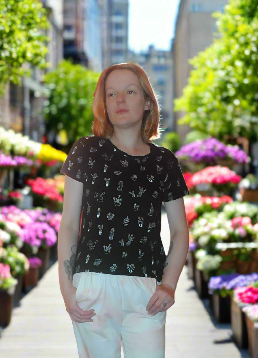Woman’s Top Short Sleeve Tally Weijl Black XXS Graphic Pattern