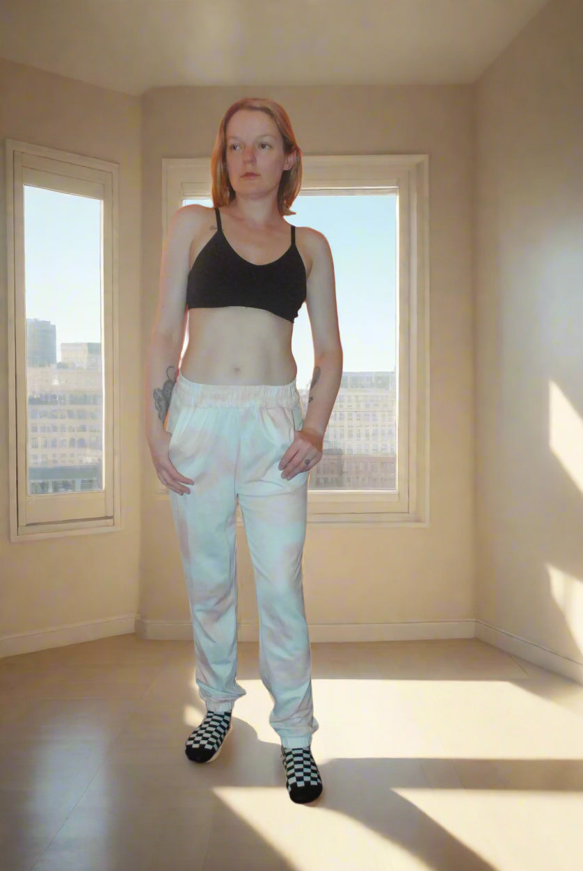 Woman’s Tracksuit Bottoms Cherry Koko White/Pink Small Graphic Pattern