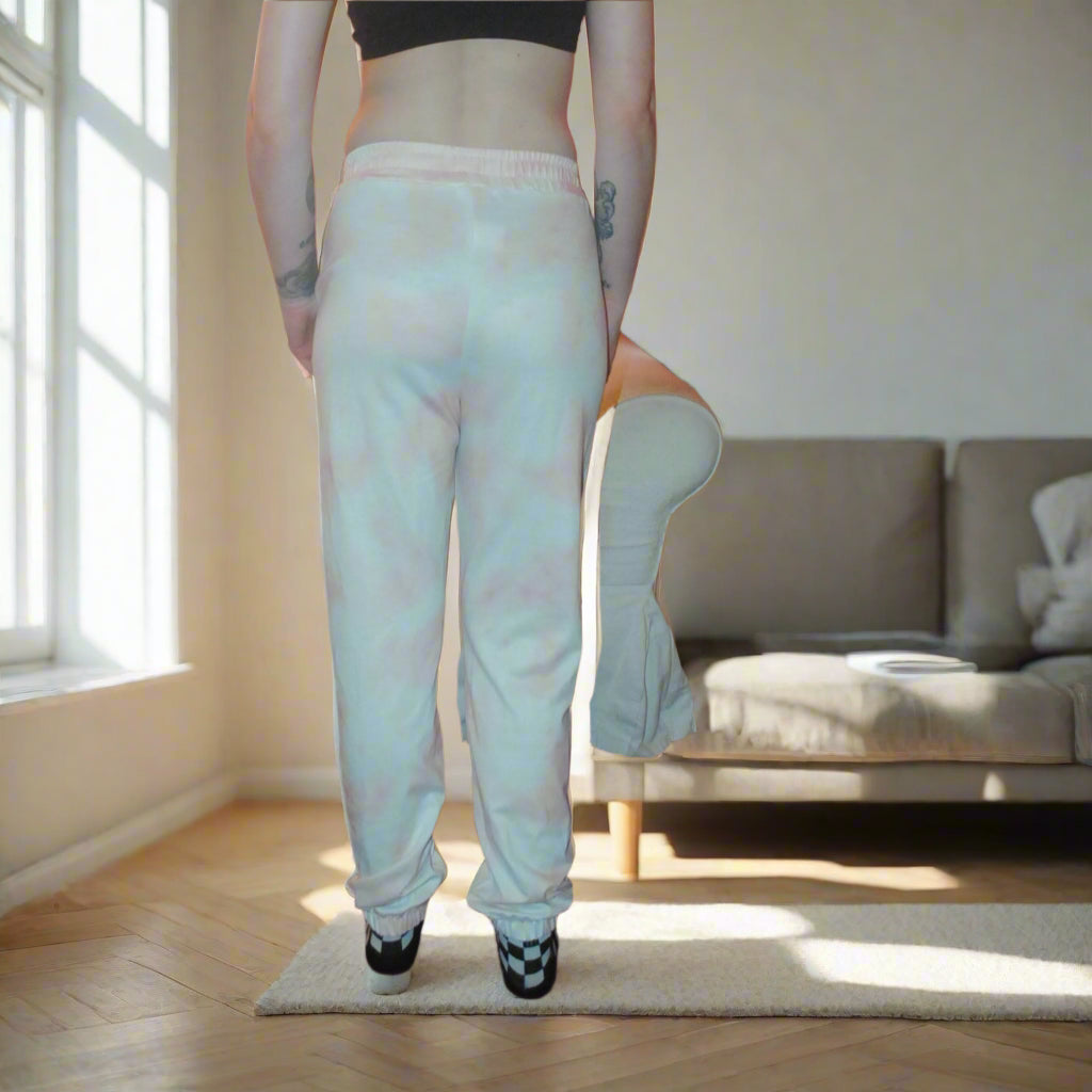 Woman’s Tracksuit Bottoms Cherry Koko White/Pink Small Graphic Pattern