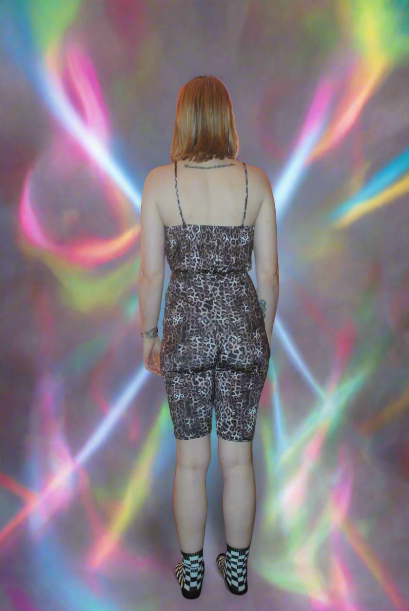 Woman’s Jumpsuit I-X London Black/Yellow 8 Leopard Pattern