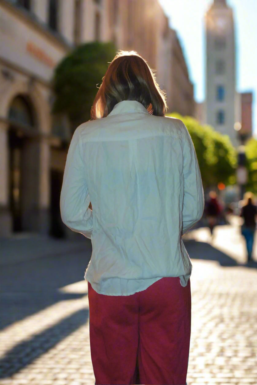 Woman’s Blouse TU White White Solid Pattern 10UK