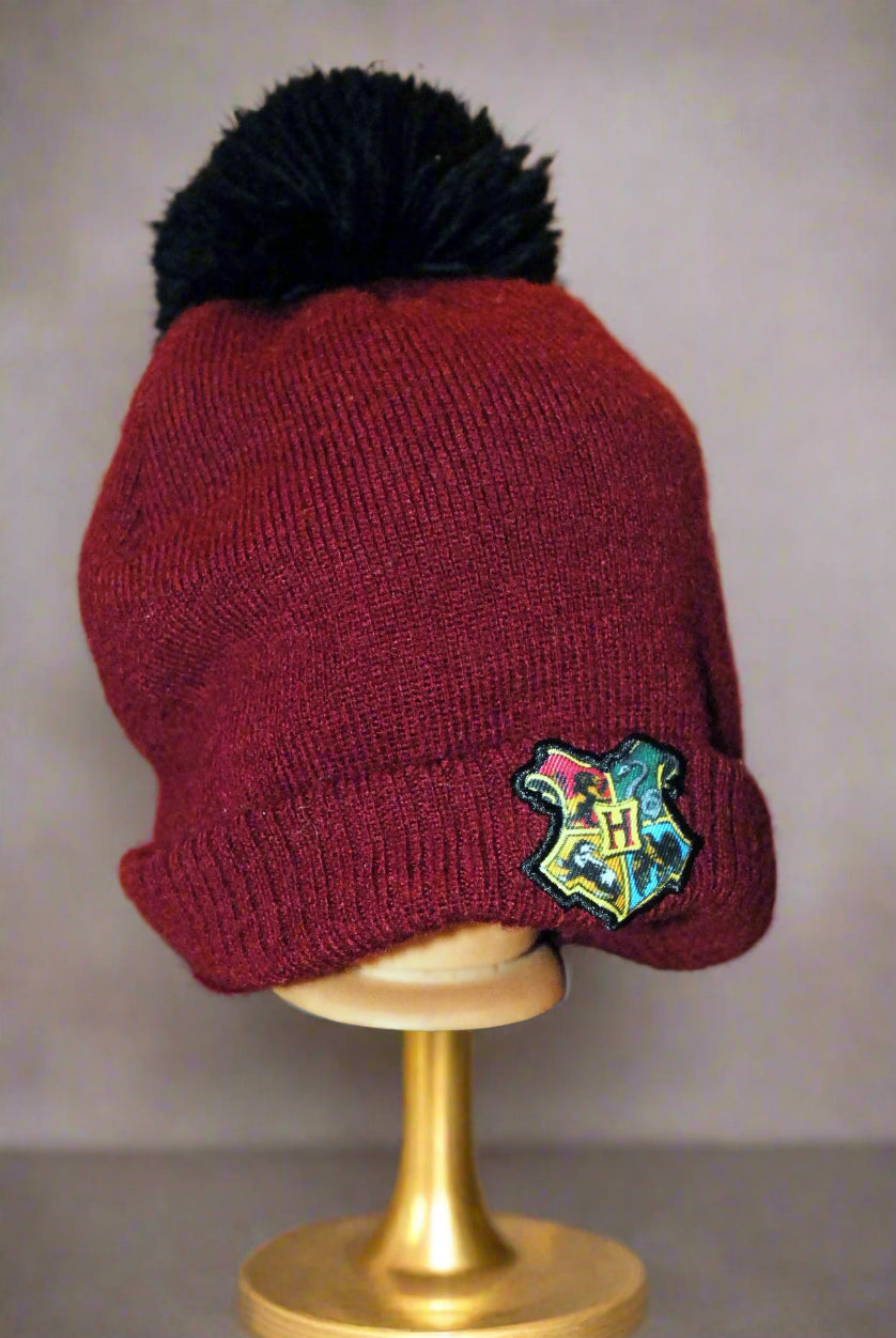Boy’s Ski Cap George Burgandy/Black 4-8Yrs Solid Pattern Harry Potter Horwarts