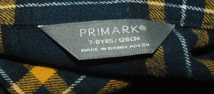 Boy’s Shirt Primark Black/Yellow 7-8Yrs Striped Pattern