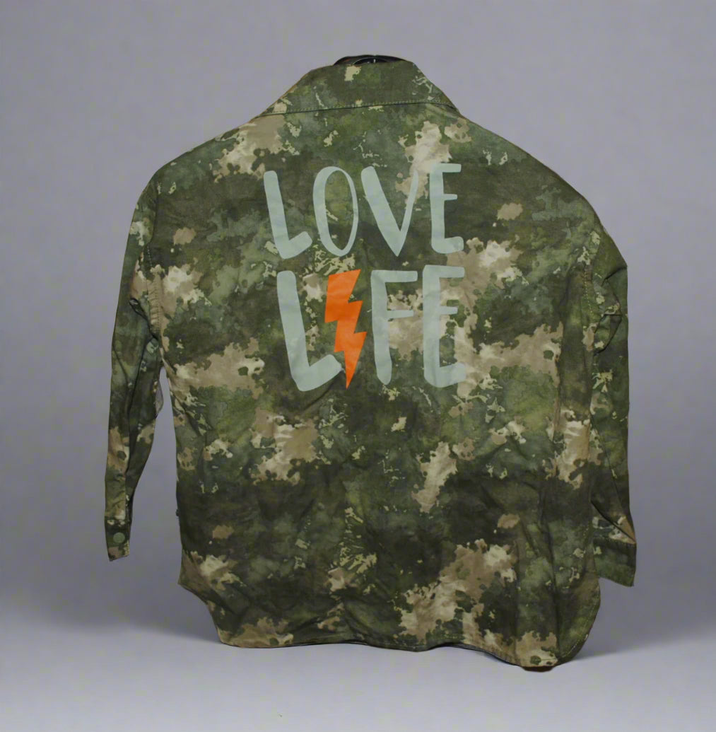 Boy’s Shirt George Camo 8-9Yrs Graphic Pattern Love Life Own your power