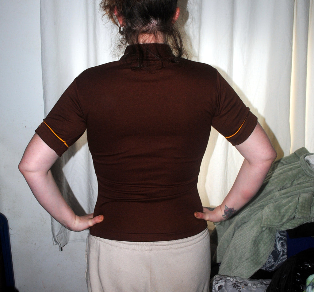 Unisex T-shirt Planet Brown/Orange 34in Striped Pattern