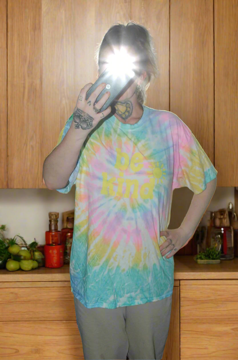 Unisex T-shirt Generic Multicolour X-Large Tie-Dye Pattern Be Kind