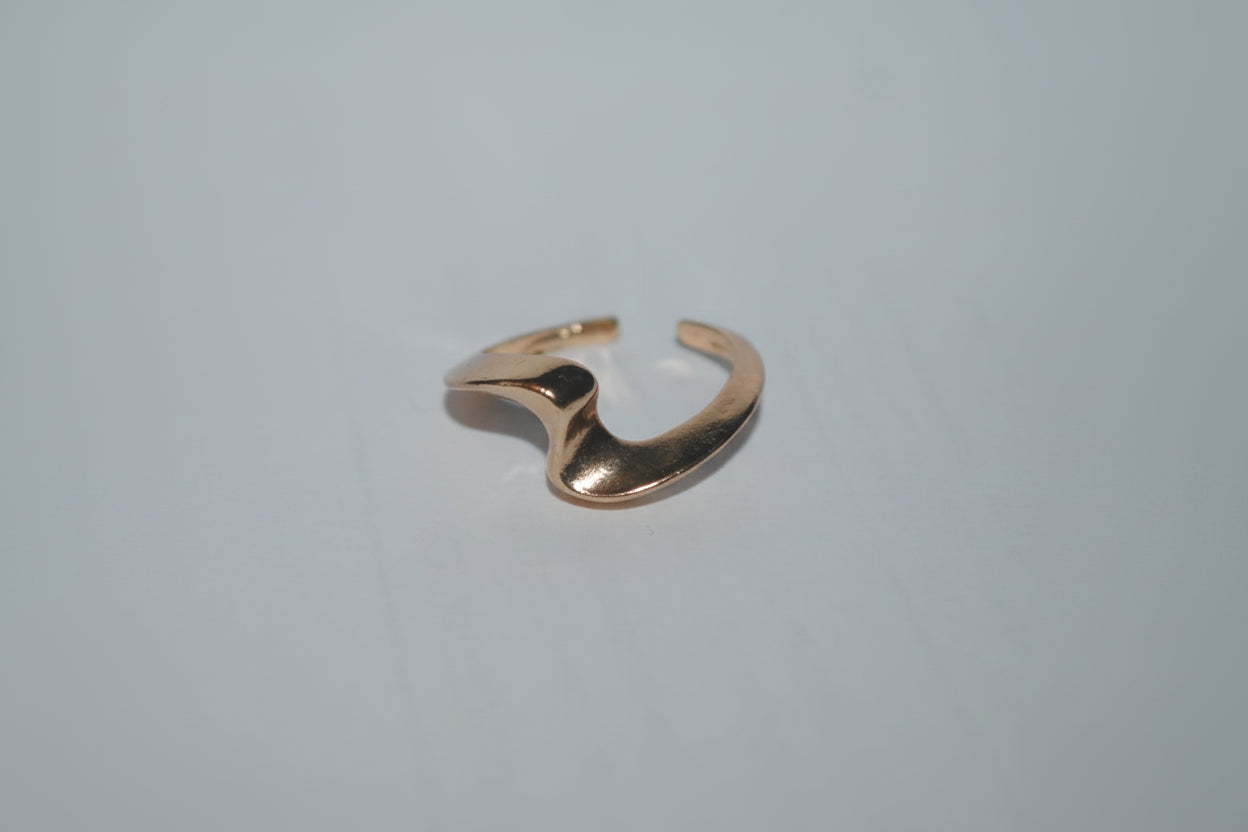 Preloved Gold-Tone Wraparound Snake Wave Adjustable Ring
