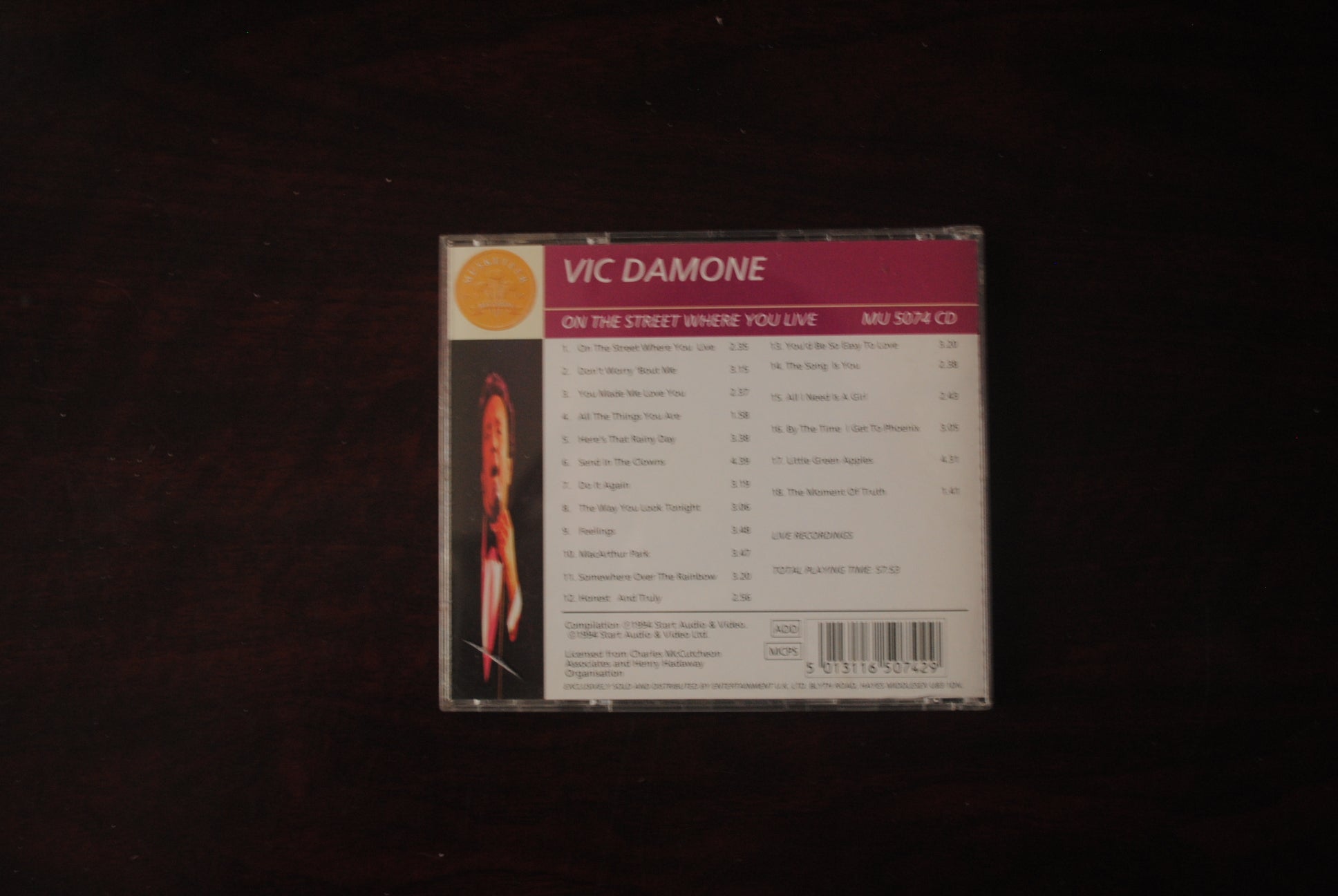Vic Damone On the Street Where You Live CD