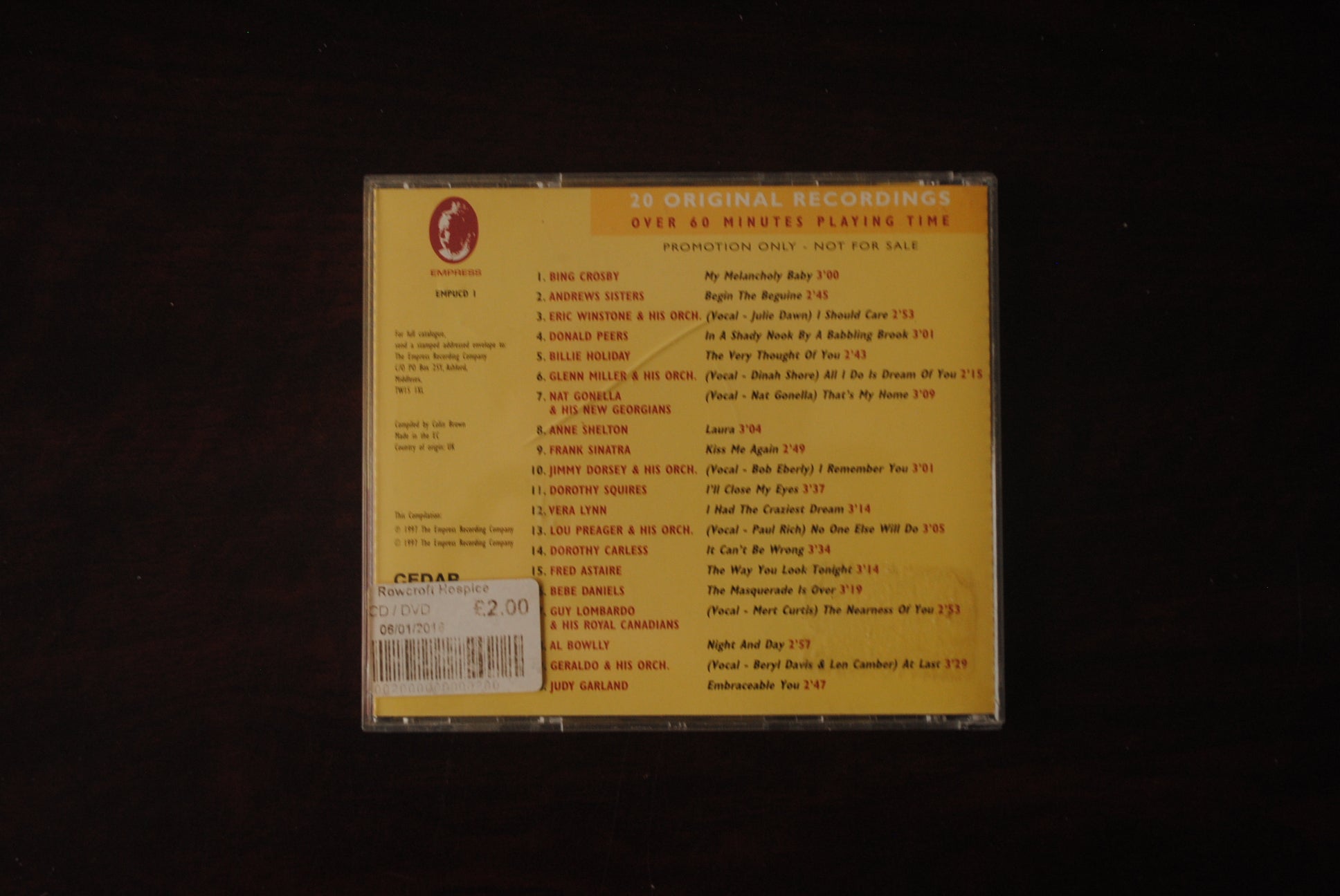 From Yours to You: A Valentine Bouquet (CD, 20 Love Songs)