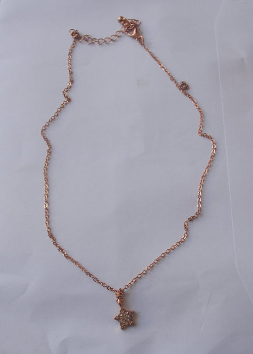 Rose Gold Crystal Star Pendant Necklace